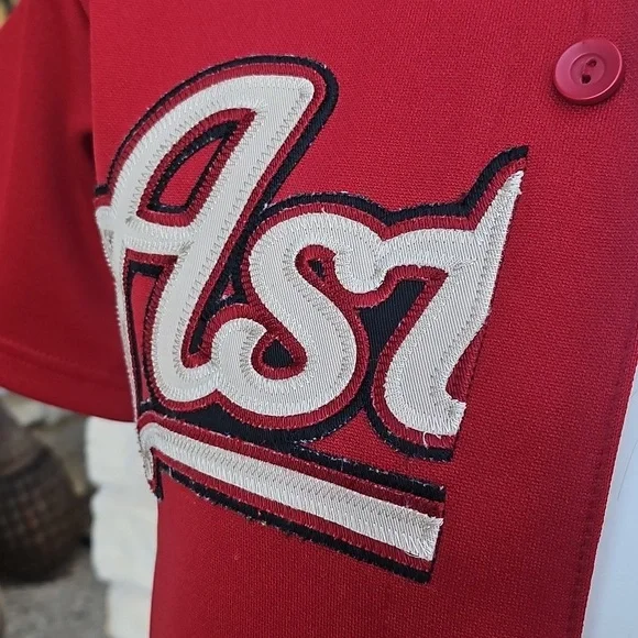 Vintage Majestic Brick Red ASTROS Embroidered Baseball Jersey Size M - Picture 3 of 14